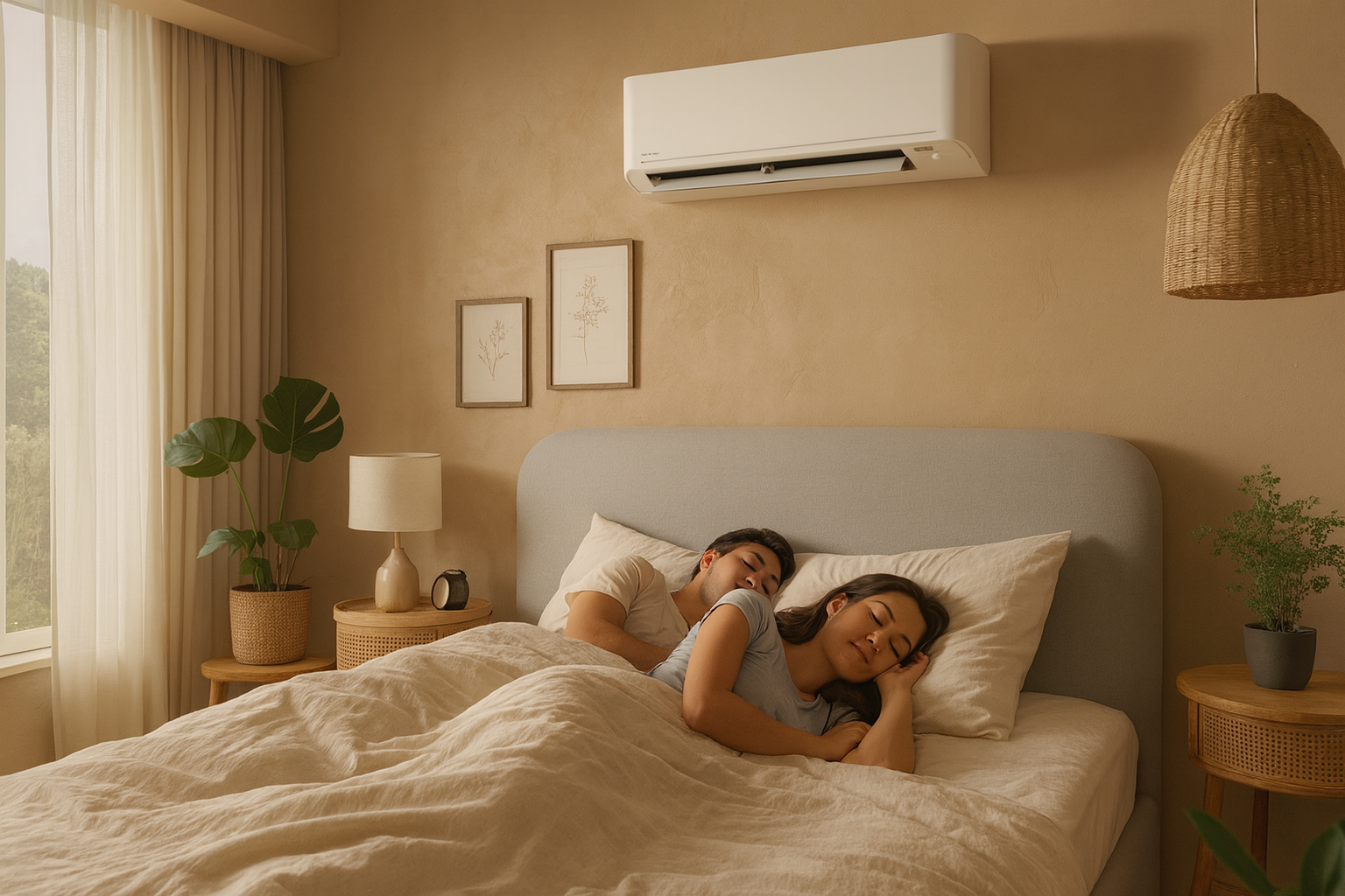 Visualisatie van stilte en comfort in een slaapkamer.